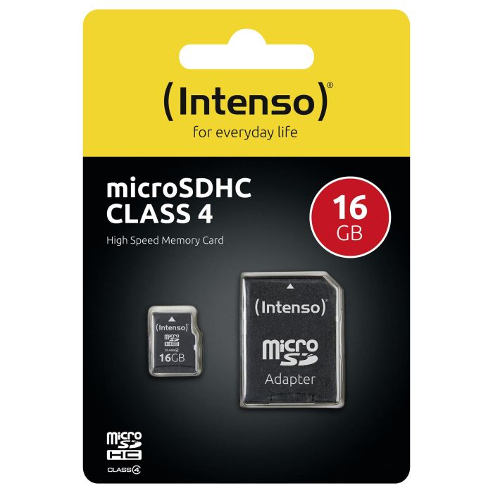 Intenso 3403470 Tarjeta MicroSDHC de 16GB Clase 4 con Adaptador SD, Lectura 20MB/s 3