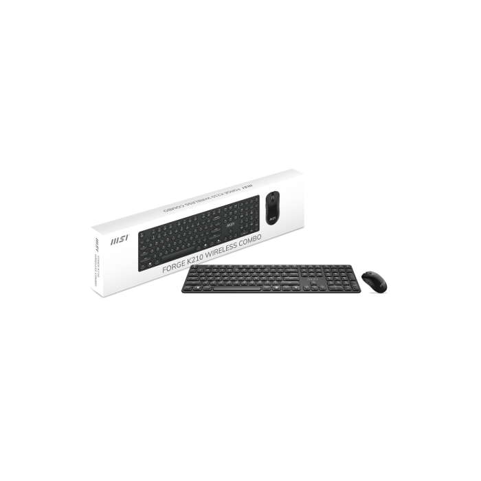 MSI Forge K210 W Teclado + Ratón Gamer RGB Combo Gaming Wireless Inalámbrico para PC y Consolas