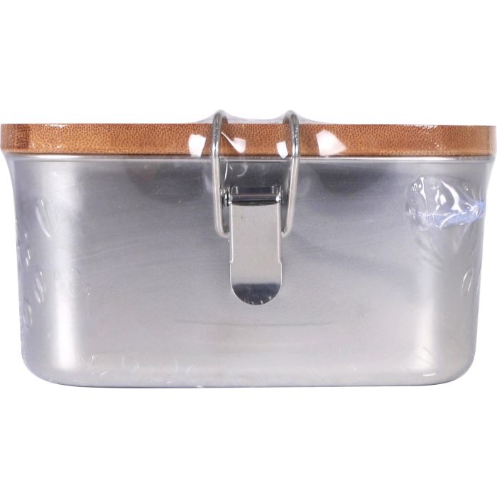 Quttin Fiambrera acero inoxidable con tapa de bambú rectangular 1500 ml - 20.5 cm x 15 cm x 7.7 cm (6 Unidades) 4