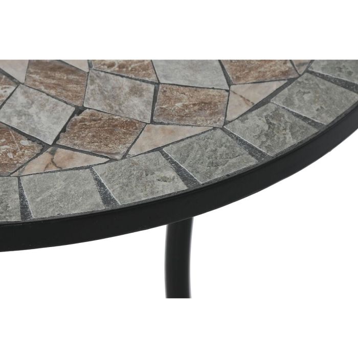 Mesa auxiliar Home ESPRIT Negro Multicolor 60 x 60 x 72 cm 3 Mesa auxiliar Home ESPRIT Negro Multicolor 60 x 60 x 72 cm 3