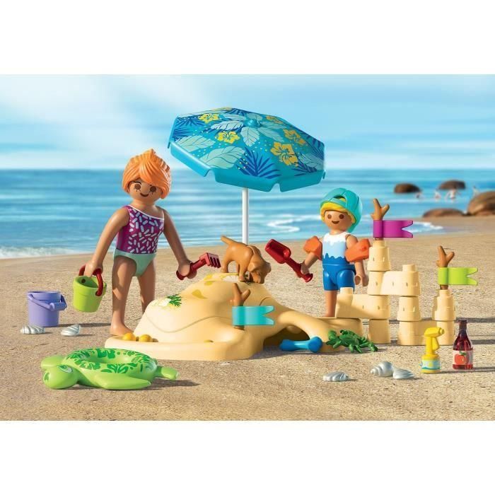 Playmobil 71906 Familia jugando en la arena de la playa, vacaciones en la playa 1