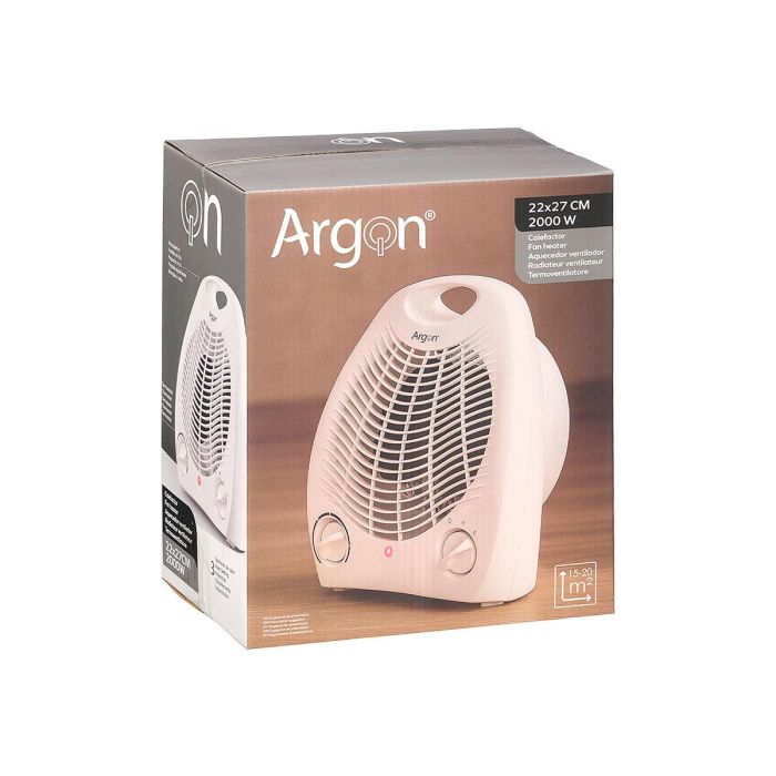 Argon Calefactor Eléctrico Blanco 2000W con Termostato Ajustable, Seguridad por Sobrecalentamiento, 22x26x12 cm (Set de 6) 2 Argon Calefactor Eléctrico Blanco 2000W con Termostato Ajustable, Seguridad por Sobrecalentamiento, 22x26x12 cm (Set de 6) 2