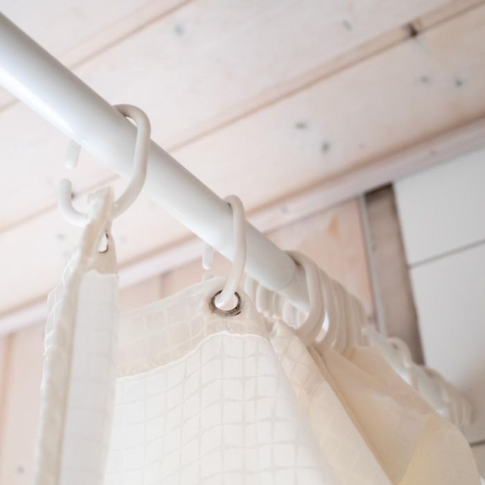 Edm Barra de cortina blanca extensible recta de aluminio 125-220 cm Ø22 mm Edm Barra de cortina blanca extensible recta de aluminio 125-220 cm Ø22 mm