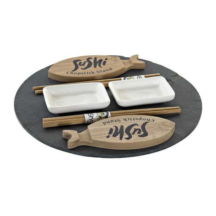 Set de Sushi DKD Home Decor S3025953 Blanco Azul marino Plástico