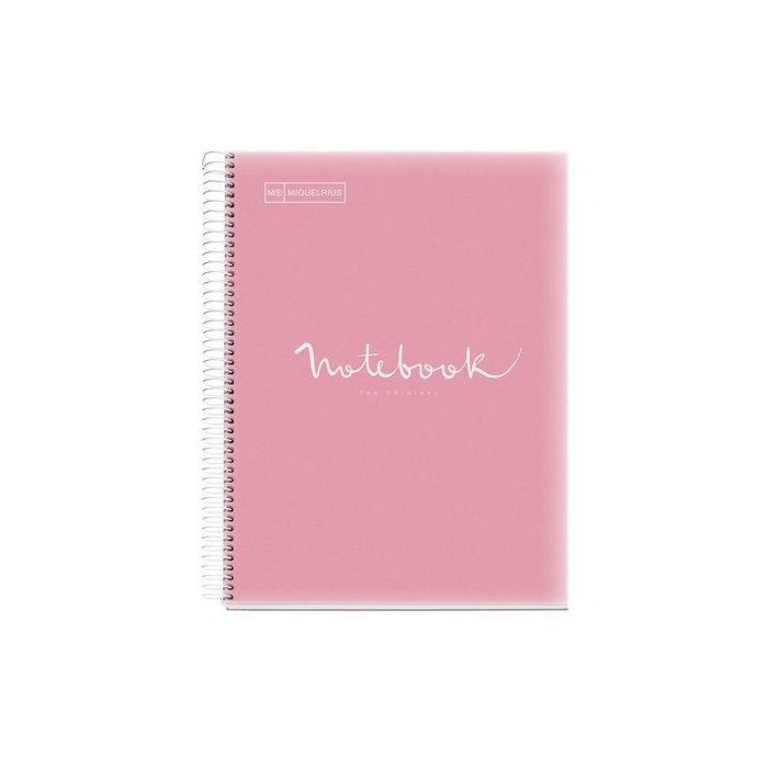 Bloc Miquelrius Emotions Notebook 8 Micro.Tapa Pp A4 160H 90G Cuadric.5X5 Rosa (Set de 5)