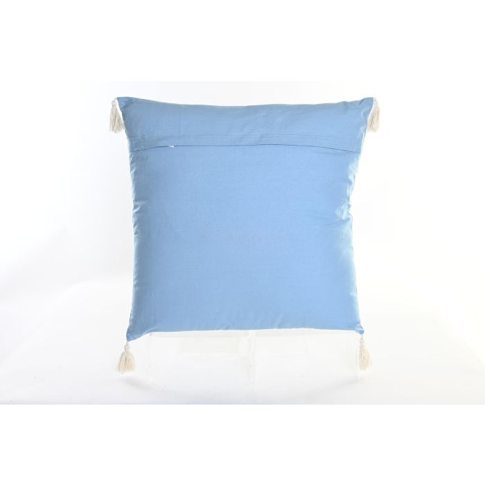 DKD Home Decor Cojin Elape Azul Blanco Algodon Polyester 20 x 60 x 60 cm 2