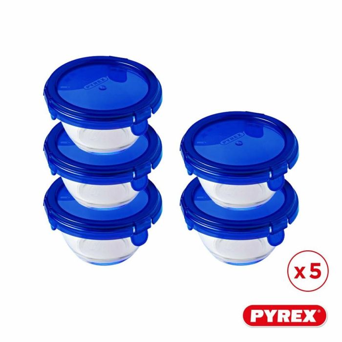 Pyrex PYR3426470286244 Juego de 5 mini cuencos de Vidrio Redondos con Tapa antigoteo - 0.2 L 1 Pyrex PYR3426470286244 Juego de 5 mini cuencos de Vidrio Redondos con Tapa antigoteo - 0.2 L 1