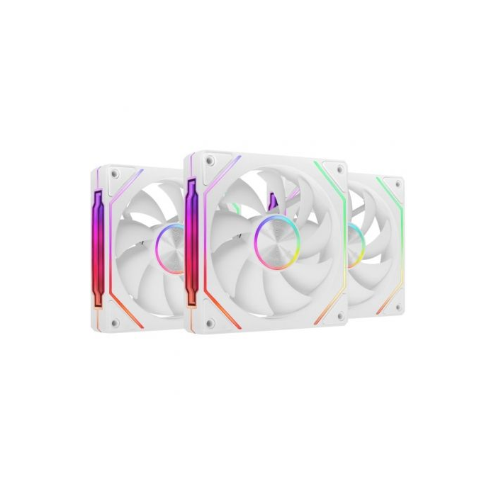 Mars Gaming MF-LINKFINITYKIT2 Pack 3 Ventiladores 12cm ARGB Infinity Mirror LINKFINITY PWM Blanco