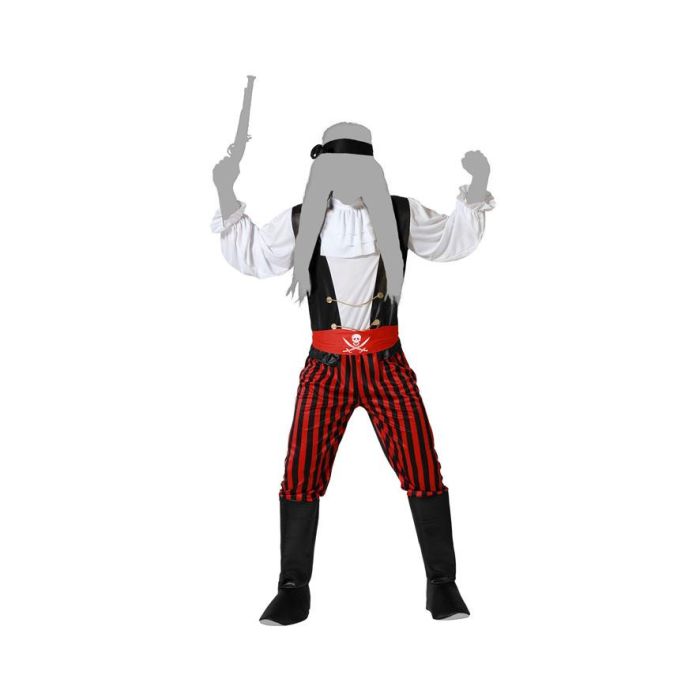 Disfraz Pirata Hombre Adulto Rayas Talla XS-S para Carnaval, incluye Camisa, Pantalón, Cinturón y Pañuelo, de Polyester 4 Disfraz Pirata Hombre Adulto Rayas Talla XS-S para Carnaval, incluye Camisa, Pantalón, Cinturón y Pañuelo, de Polyester 4
