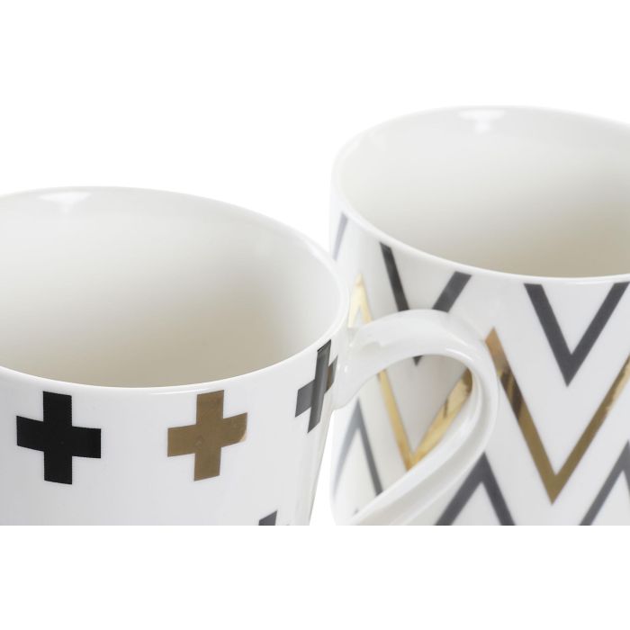 DKD Home Decor Taza Scandi Gres 410ml, Apto Microondas Lavavajillas, Negro Blanco Dorado, 9x9x13 cm, Pack 12 Unidades 2 DKD Home Decor Taza Scandi Gres 410ml, Apto Microondas Lavavajillas, Negro Blanco Dorado, 9x9x13 cm, Pack 12 Unidades 2