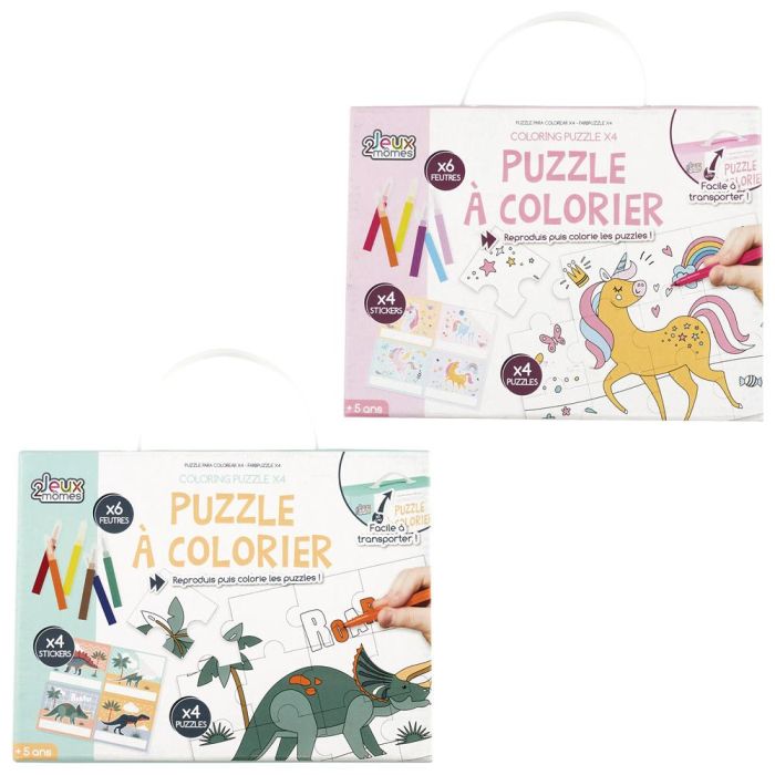 Juego De 4 Puzzles Para Colorear Jeux 2 momes 2