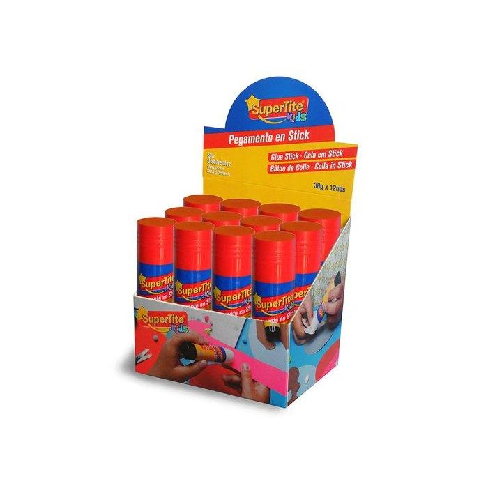 Barra De Pegamento Supertite 36G Expositor De 12