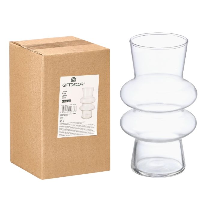 Giftdecor Florero Cristal Burbuja Transparente 12x20 cm (Set de 12)