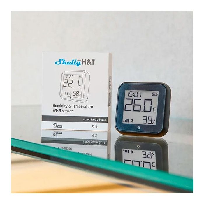 Shelly Plug & Play "H&T Gen. 3 Matte Black" Temperatur- & Feuchtigkeitssensor WLAN BT USB-C / Batterie (n.e.) 1 Shelly Plug & Play "H&T Gen. 3 Matte Black" Temperatur- & Feuchtigkeitssensor WLAN BT USB-C / Batterie (n.e.) 1