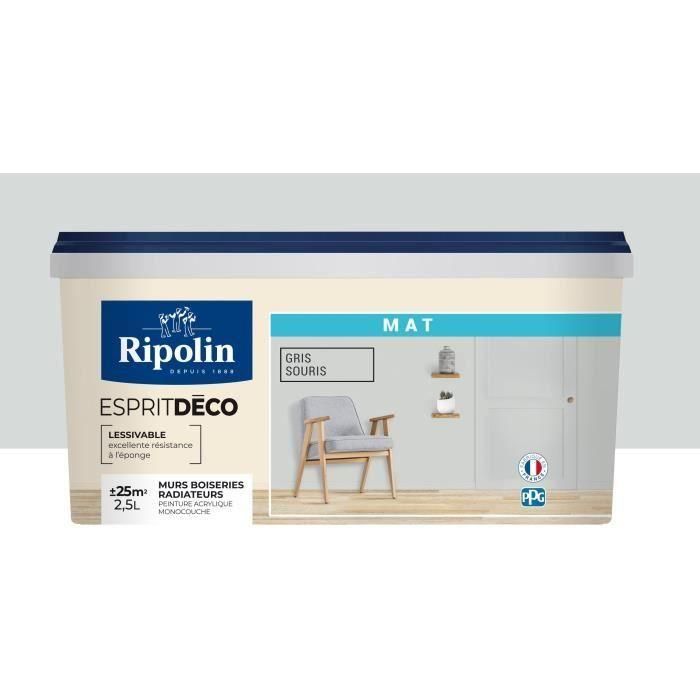 RIPOLIN Todas las piezas de pintura de pared, Ripolin - Matt mouse gris, 2.5L 1