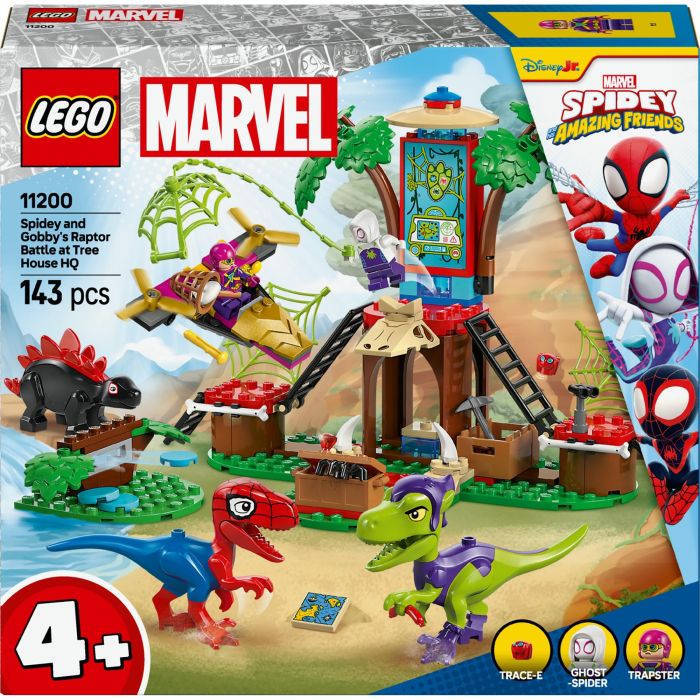 LEGO 11200 Spidey y Gobby: Batalla de Raptores – Set de Construcción Casa del Árbol Marvel Spidey y su Superequipo con Minifiguras y Dinosaurios