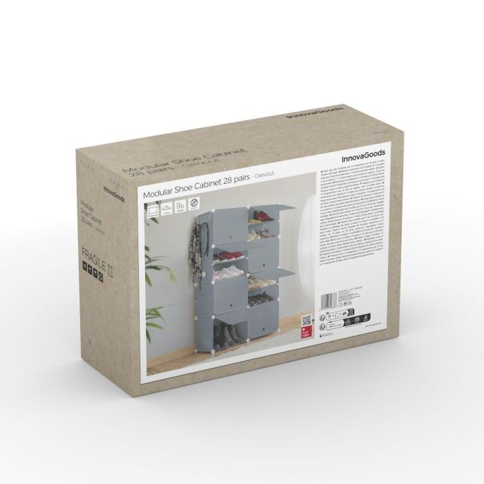 Zapatero Modular Portátil InnovaGoods Gris 20 pares 14