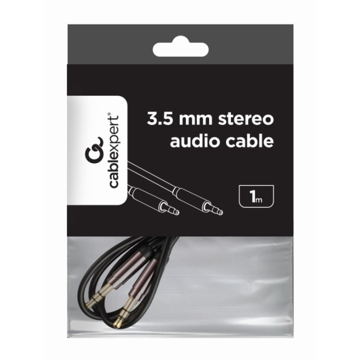 Gembird CCAP-444-1M Cable de Audio 3.5mm Macho a Macho 1 Metro Negro