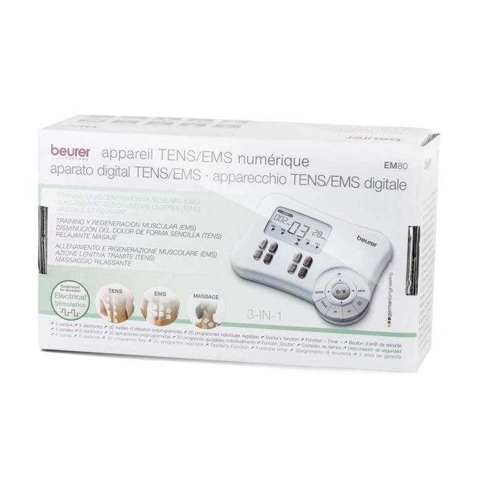 Beurer EM-80 Electroestimulador Digital 3 en 1 - Alivio del Dolor, Fortalecimiento Muscular y Masaje con 4 Canales y 8 Electrodos 2 Beurer EM-80 Electroestimulador Digital 3 en 1 - Alivio del Dolor, Fortalecimiento Muscular y Masaje con 4 Canales y 8 Electrodos 2