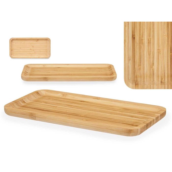 Tabla de Bambú Rectangular para Aperitivos 30x15 cm Kinvara - Marrón (12 Unidades) Tabla de Bambú Rectangular para Aperitivos 30x15 cm Kinvara - Marrón (12 Unidades)