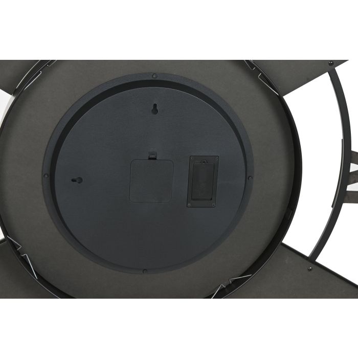 DKD Home Decor Reloj de Pared Loft Negro y Natural Metal y Ratán 100 x 9 x 100 cm 4