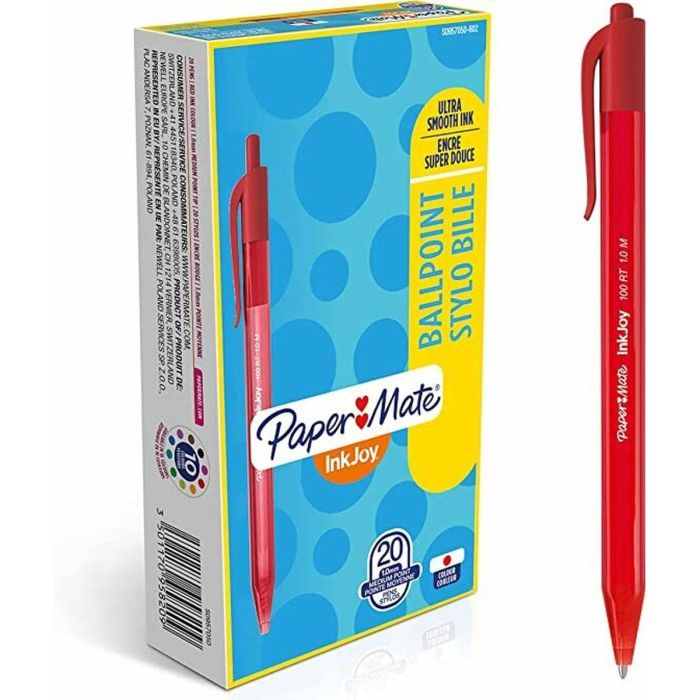 Bolígrafo Paper Mate Inkjoy 20 Piezas Rojo 1 mm (36 Unidades) 1 Bolígrafo Paper Mate Inkjoy 20 Piezas Rojo 1 mm (36 Unidades) 1