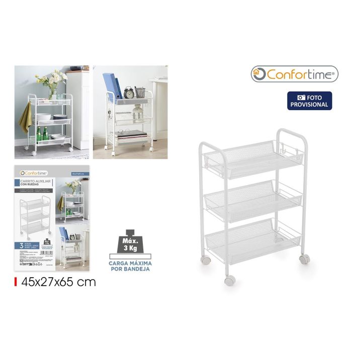 Carrito Auxiliar 3 Niveles C/Ruedas Confortime (4 Unidades) 0 Carrito Auxiliar 3 Niveles C/Ruedas Confortime (4 Unidades) 0