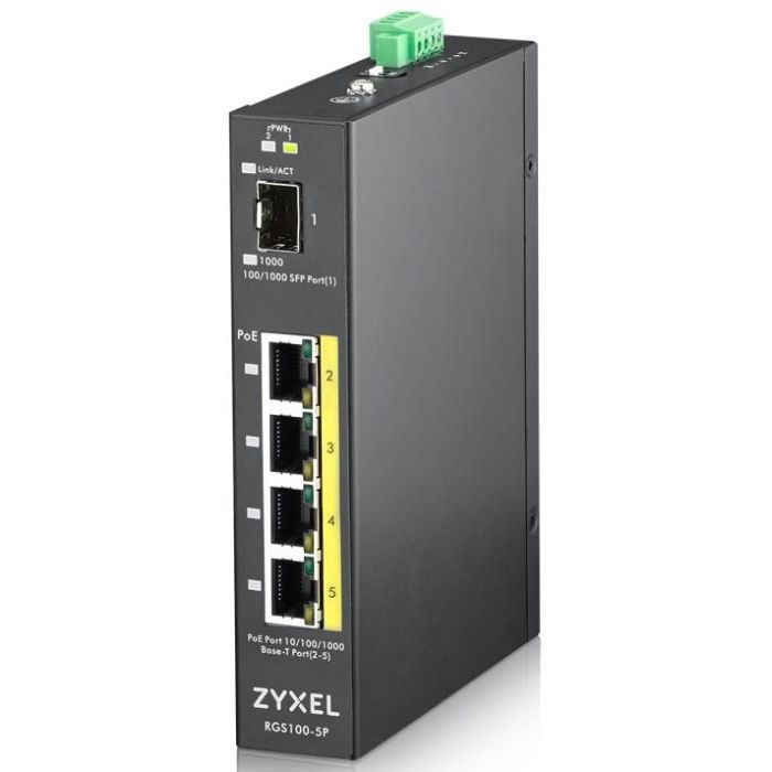 Zyxel RGS100-5P Switch No Administrado L2 Gigabit Ethernet 4 Puertos PoE Negro 0 Zyxel RGS100-5P Switch No Administrado L2 Gigabit Ethernet 4 Puertos PoE Negro 0