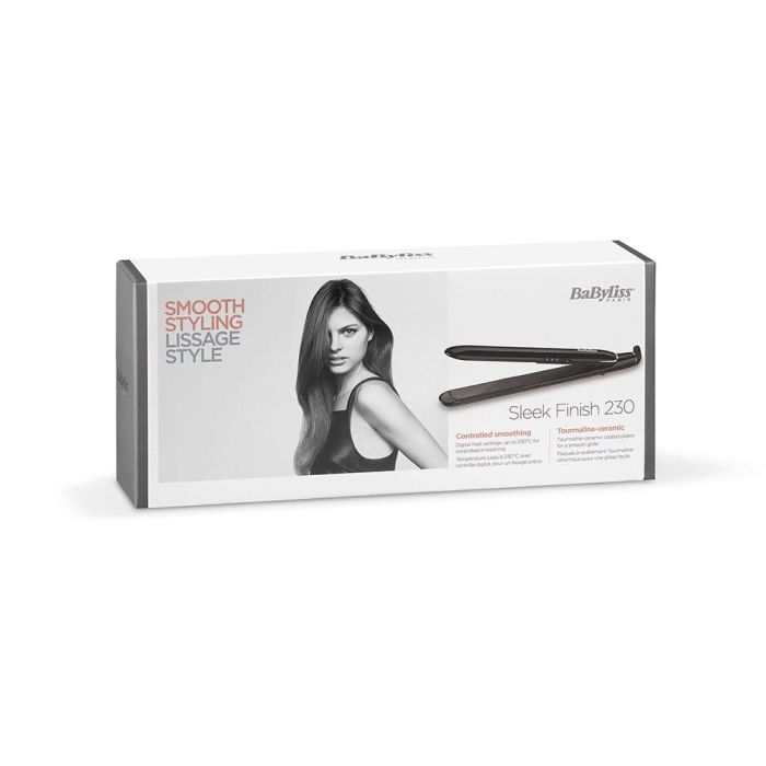 Babyliss Plancha de Pelo ST255E Smooth Styling Cerámica Iónica Turmalina 230°C Estuche Termorresistente Cable Giratorio 2.5m 3
