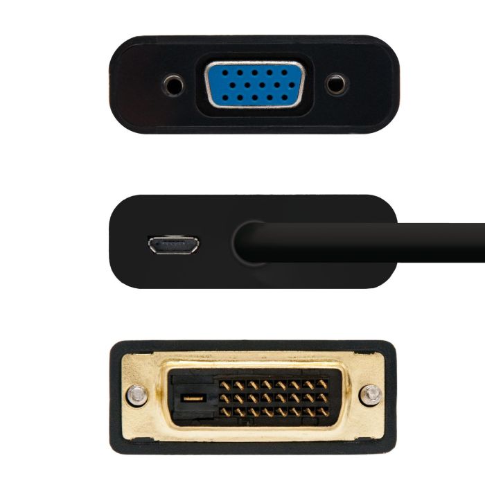Cable Conversor Nanocable 10.16.2008-BK/ DVI Macho - VGA Hembra 4 Cable Conversor Nanocable 10.16.2008-BK/ DVI Macho - VGA Hembra 4