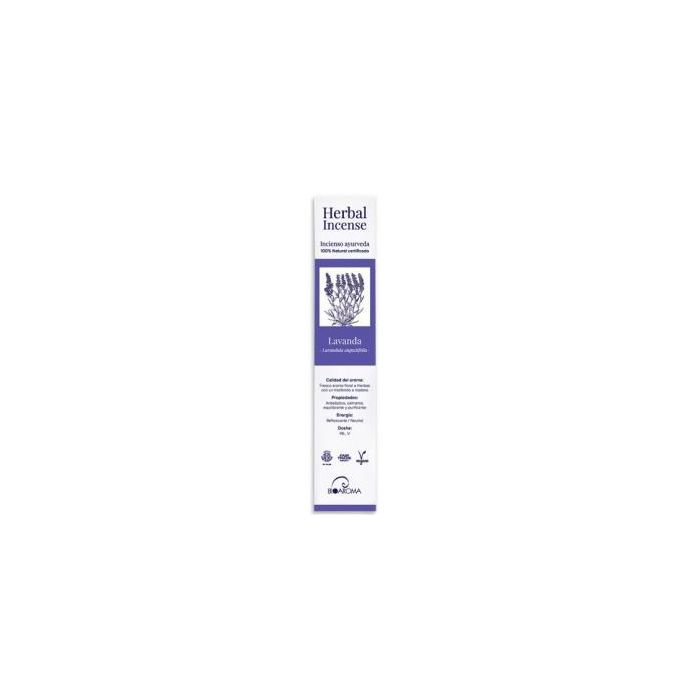 BIOAROMA Incienso Herbal Ayurveda de Lavanda Orgánico 5 Packs x 12 Unidades Certificado ICEA Comercio Justo