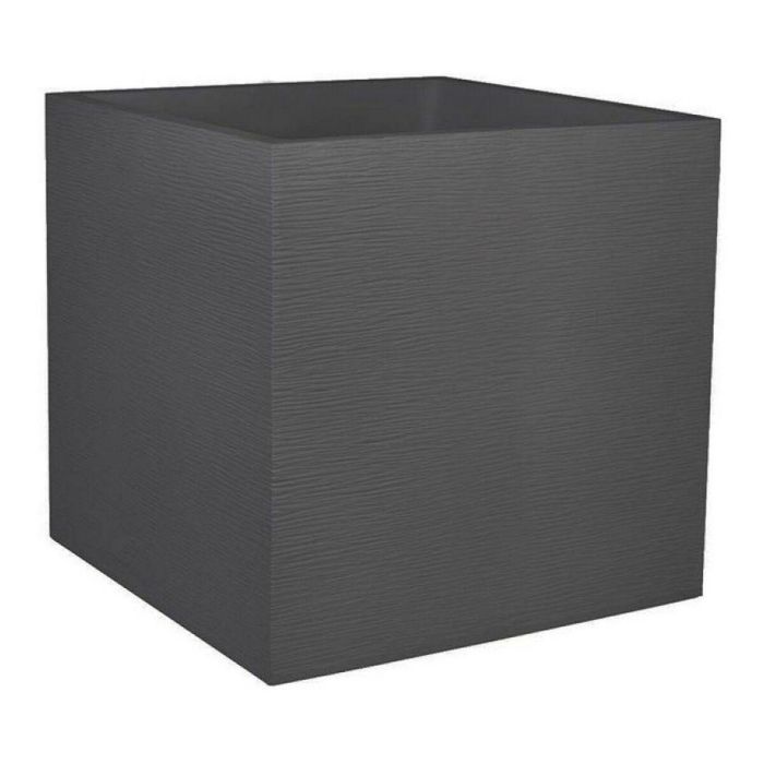 EDA PLASTIQUE Jardinera Graphit Cuadrada Doble Pared, Retención de Agua, 57 L, 49.5x49.5x49.5 cm - Gris Antracita EDA PLASTIQUE Jardinera Graphit Cuadrada Doble Pared, Retención de Agua, 57 L, 49.5x49.5x49.5 cm - Gris Antracita