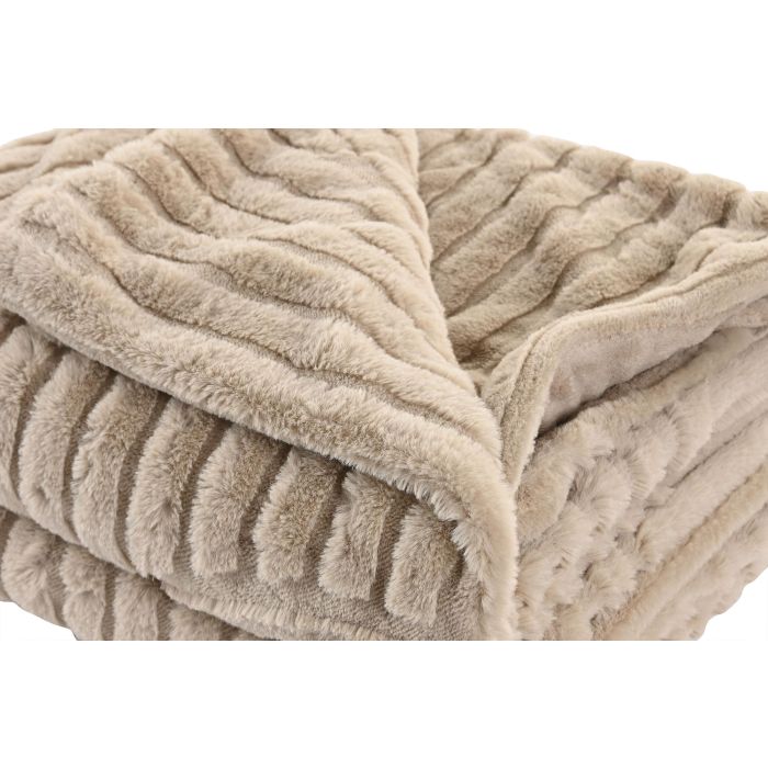 Manta Urban DKD Home Decor Beige 170 x 130 cm (2 Unidades) 1