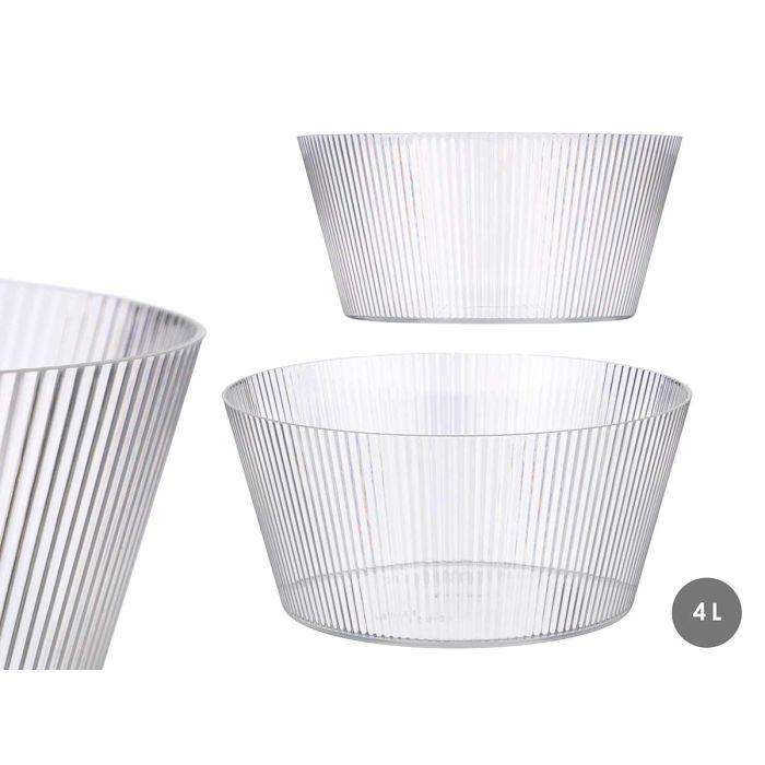Bol Rayas Transparente Grd 4 L Leknes 25X12CM (12 Unidades) Bol Rayas Transparente Grd 4 L Leknes 25X12CM (12 Unidades)