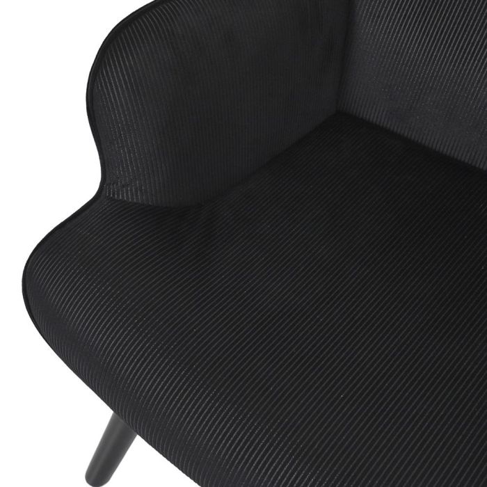Home Deco Factory Butaca-Sillón Giulia Negro Lounge 68x75xh.96 cm Estructura Acero Patas Madera Poliéster 6