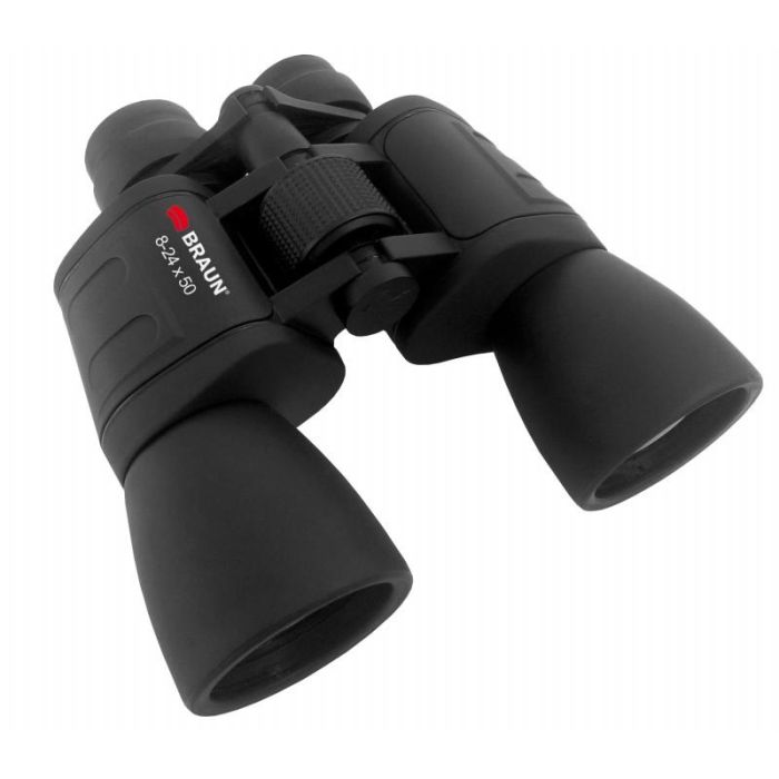 Braun 20168 Binocular 8-24x50 BK-7 Porro, 24x Aumento, 50mm Objetivo, Negro, Compatible con Trípode