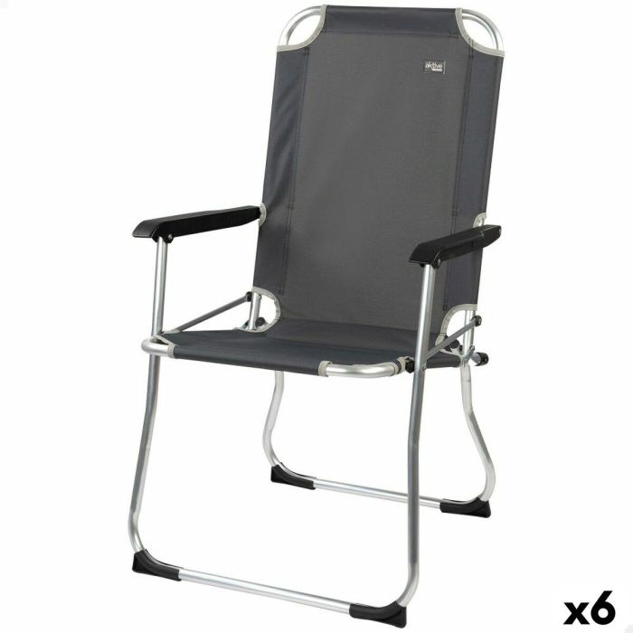 Silla Plegable para Camping Aktive Gris oscuro 45 x 91 x 47 cm (6 Unidades) Silla Plegable para Camping Aktive Gris oscuro 45 x 91 x 47 cm (6 Unidades)