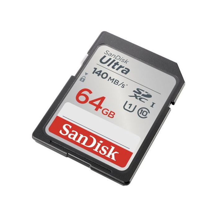 SanDisk SDSDUNB-064G-GN6IN Tarjeta de Memoria Ultra 64GB SDHC/SDXC UHS-I Clase 10 140MB/s para Foto/Video Full HD 1