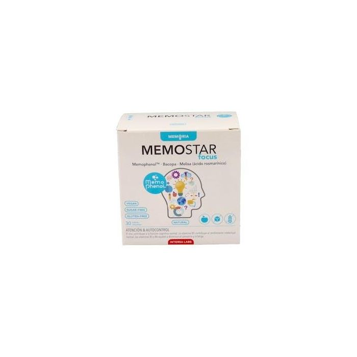 Memostar Focus 30Sbrs. Complemento para Memoria y Concentración con Zinc y Vitaminas B5, B6