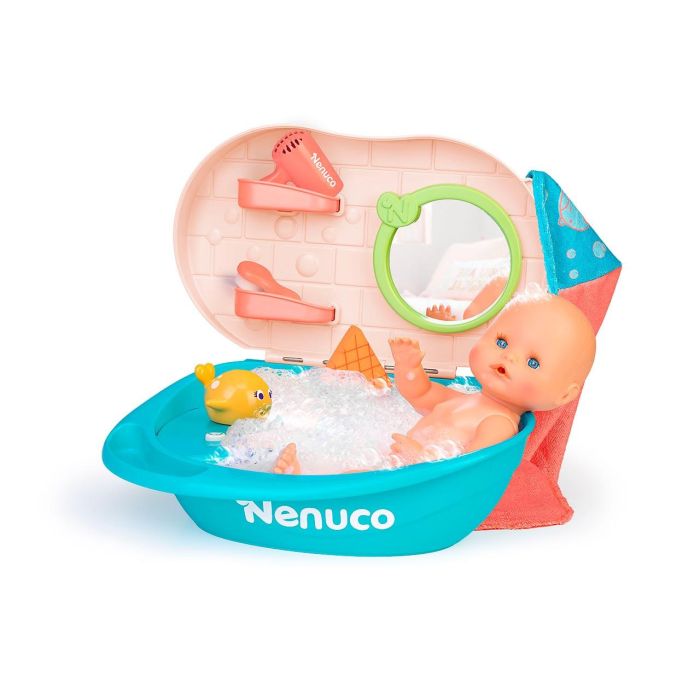 Nenuco Muñeco Baño de Espuma 35 cm con bañera de espuma real, cambiador y efecto mágico en el pelo para 3-6 años 2 Nenuco Muñeco Baño de Espuma 35 cm con bañera de espuma real, cambiador y efecto mágico en el pelo para 3-6 años 2