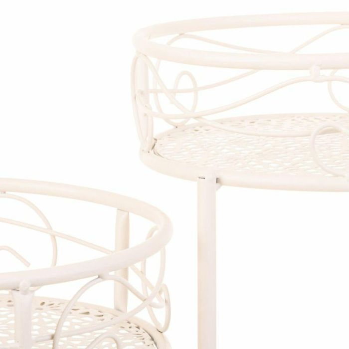 Soporte para Maceta Alexandra House Living Blanco Metal Hierro 34 x 76 x 40 cm 1