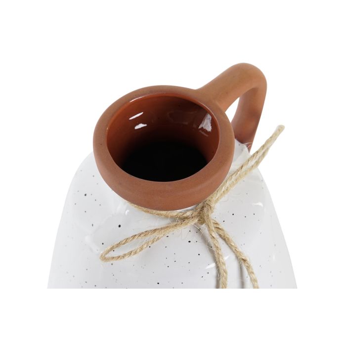 DKD Home Decor Jarrón Boho Blanco Terracota Cerámica 12 x 17.3 x 12 cm (2 Unidades) 2