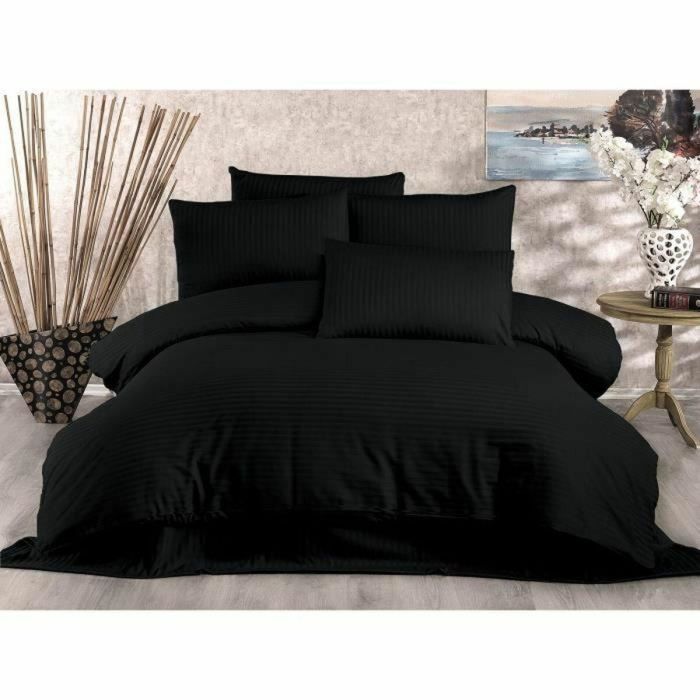 Juego de Cama ASI8683342999540 - 1 Funda Nórdica 220x240 cm + 2 Fundas Almohada 60x60 cm - 80% Algodón, 20% Poliéster - Negro 4 Juego de Cama ASI8683342999540 - 1 Funda Nórdica 220x240 cm + 2 Fundas Almohada 60x60 cm - 80% Algodón, 20% Poliéster - Negro 4