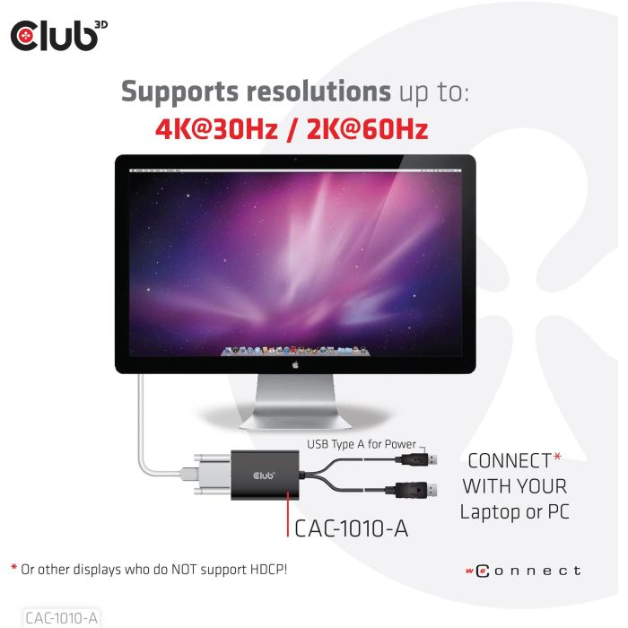Club 3D Adaptador DisplayPort a DVI-D CAC-1010-A (0,6 m) DisplayPort Macho a DVI-D Hembra + USB Activo Retail 5 Club 3D Adaptador DisplayPort a DVI-D CAC-1010-A (0,6 m) DisplayPort Macho a DVI-D Hembra + USB Activo Retail 5