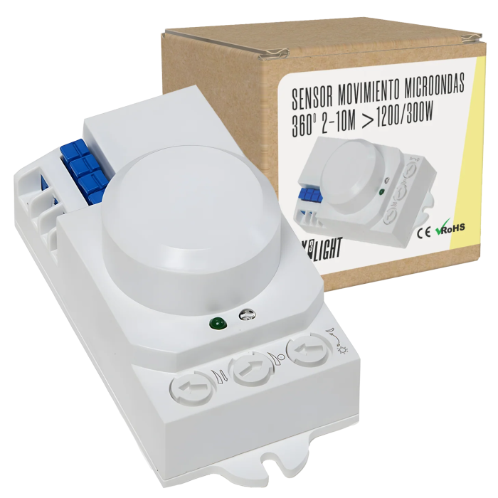BX3 LIGHT Sensor de Movimiento por Microondas 360 grados BX3-SB-BS029B - 2-10M 1200W/300W - Detección a través de Cristal o Plástico BX3 LIGHT Sensor de Movimiento por Microondas 360 grados BX3-SB-BS029B - 2-10M 1200W/300W - Detección a través de Cristal o Plástico
