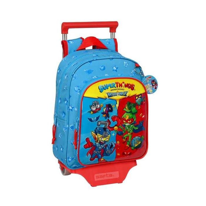 Mochila Escolar con Ruedas SuperThings Rescue force 27 x 33 x 10 cm Azul