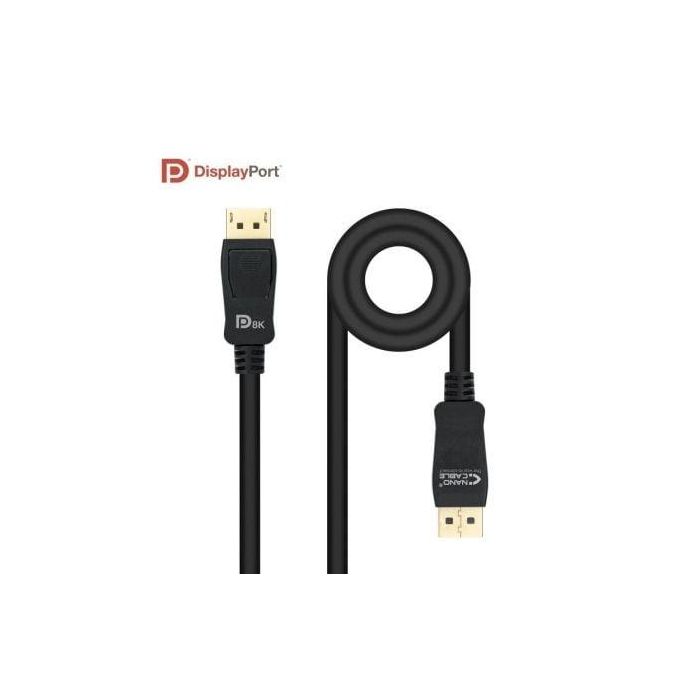 Nanocable 10.15.2501-L150 Cable DisplayPort 1.4 8K@60Hz HDR Macho-Macho 1.5m Negro Certificado VESA, Conectores con Bloqueo 1 Nanocable 10.15.2501-L150 Cable DisplayPort 1.4 8K@60Hz HDR Macho-Macho 1.5m Negro Certificado VESA, Conectores con Bloqueo 1