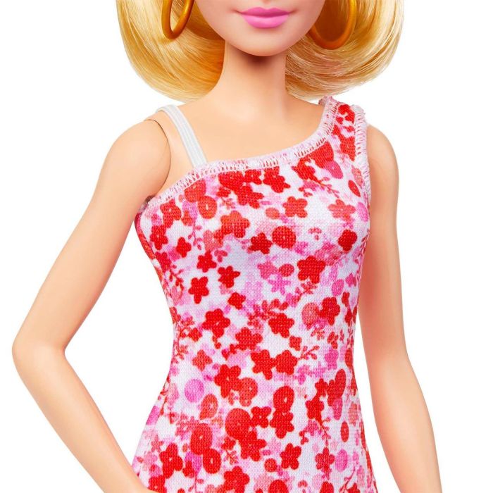 Barbie Muñeca Fashionista Vestido Rosa Flores HJT02 Mattel 3