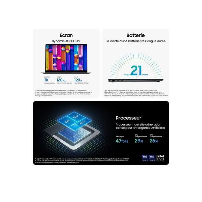 Portátil - SAMSUNG - Galaxy Book5 Pro - 14 - Intel Core Ultra 7 - 16 GB RAM - 512 GB SSD - Gris 3 Portátil - SAMSUNG - Galaxy Book5 Pro - 14 - Intel Core Ultra 7 - 16 GB RAM - 512 GB SSD - Gris 3