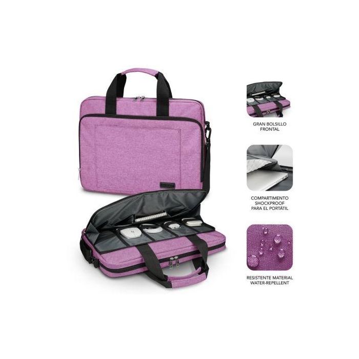 SUBBLIM Maletin Rosa para portatil de 15,6? con proteccion total Air Padding 3